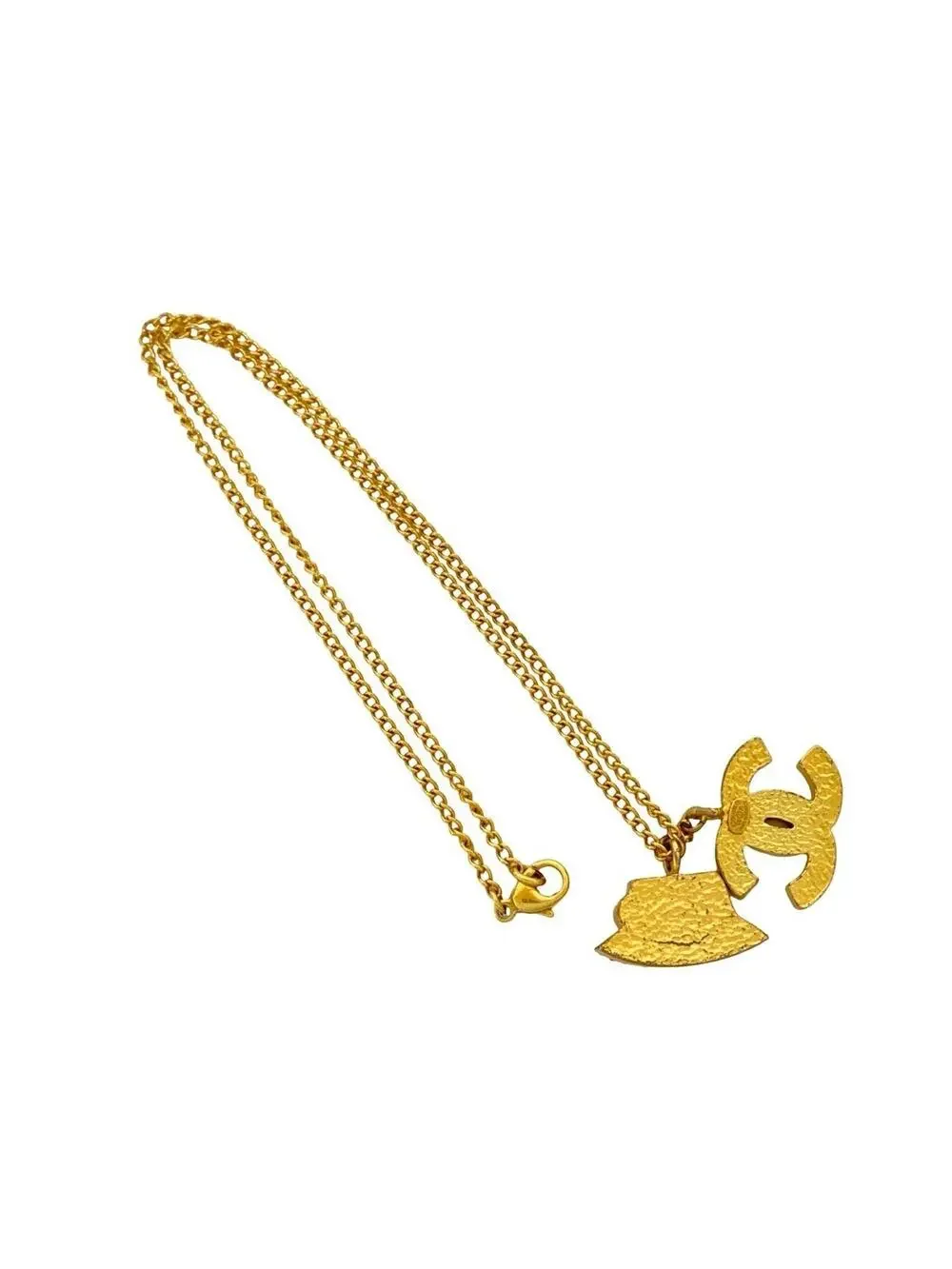 Chanel Cc Logo Pendant Necklace Metal #209717C11B
